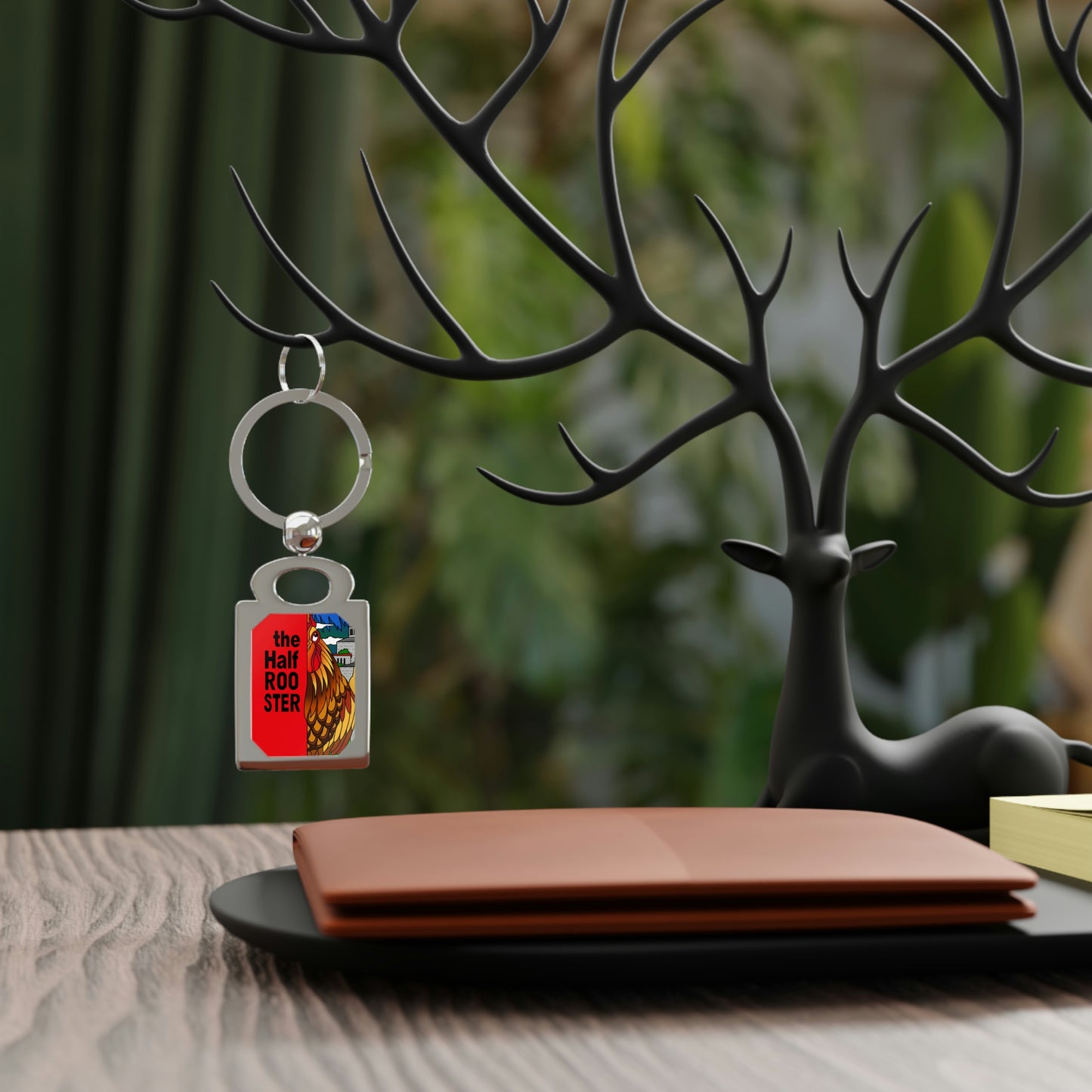 The Half Rooster Rectangle Photo Keyring