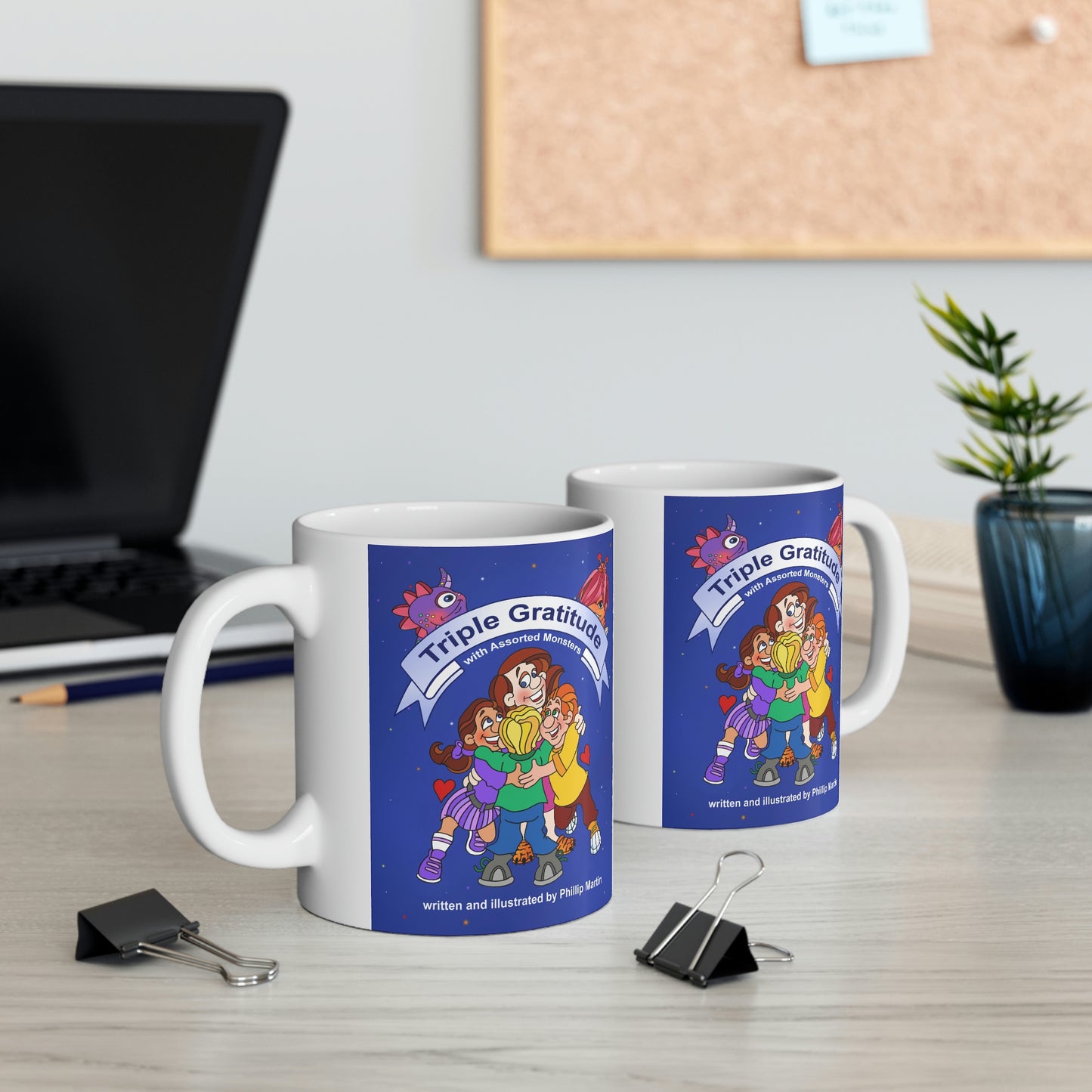Triple Gratitude with Assorted Monsters Ceramic Mug 11oz