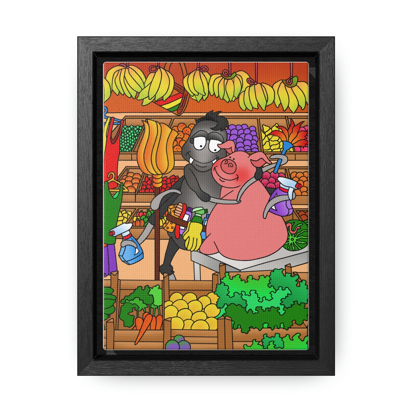 Anansi and the Market Pig Gallery Canvas Wraps, Vertical Frame