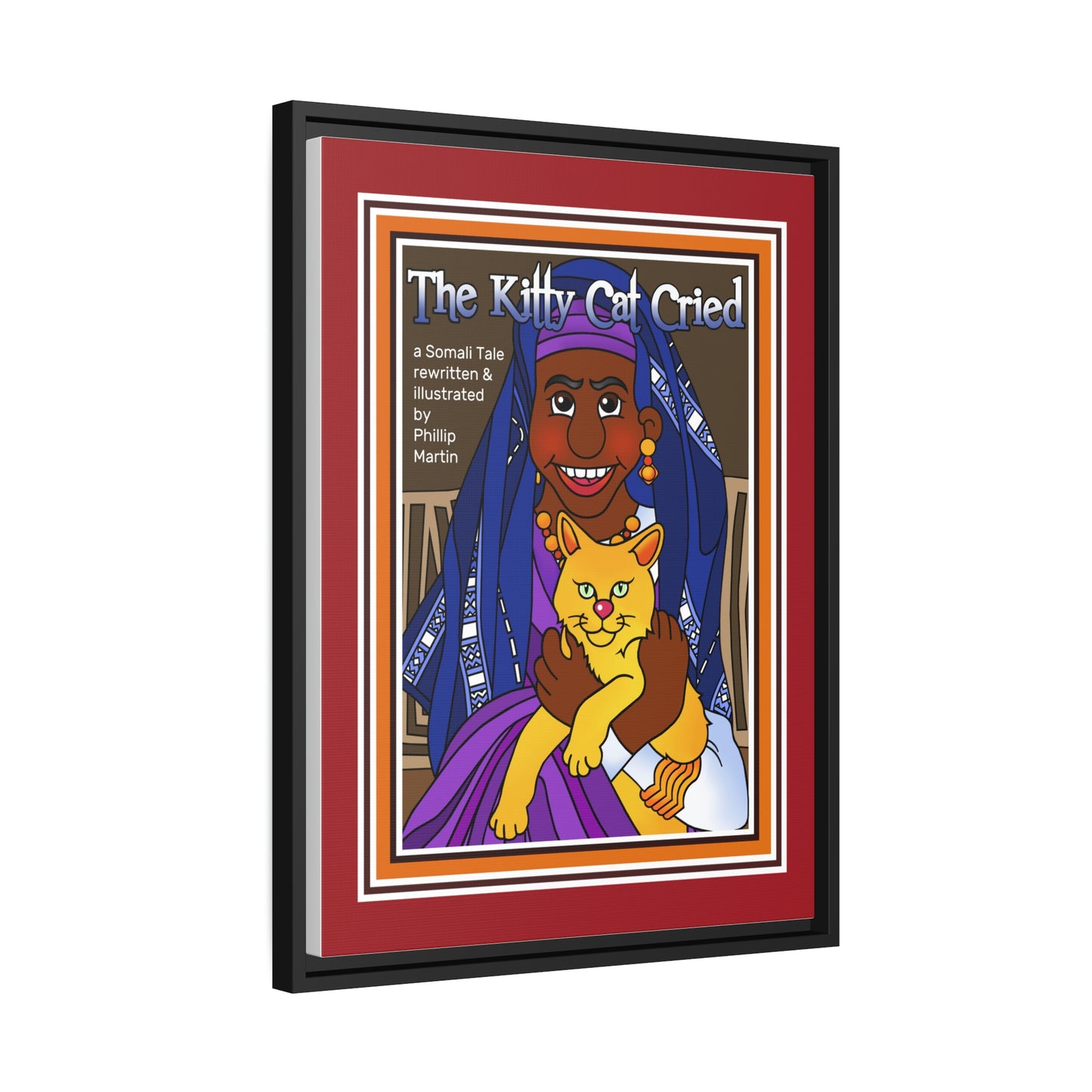 The Kitty Cat Cried Matte Canvas, Black Frame