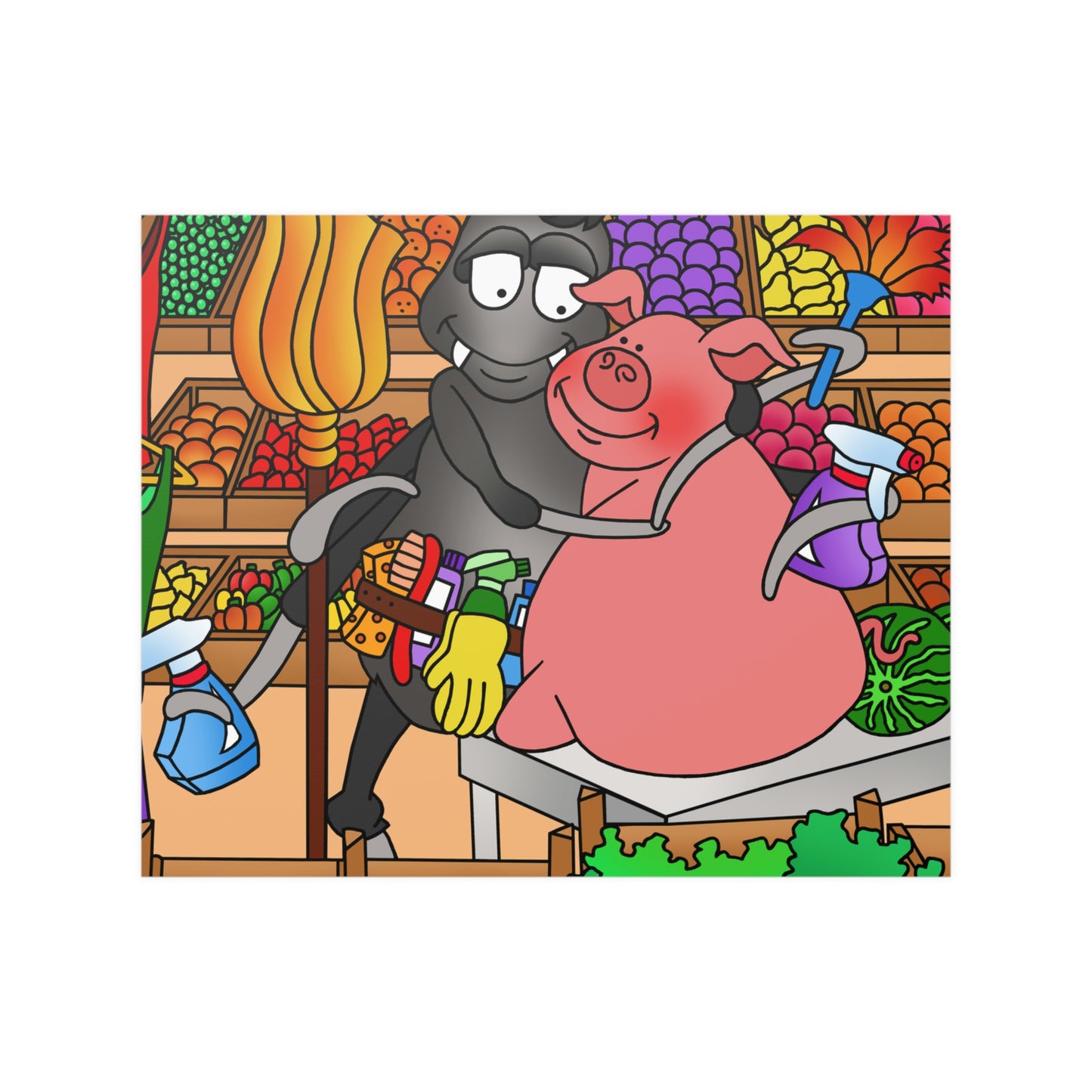 Anansi and the Market Pig Satin Posters (210gsm)