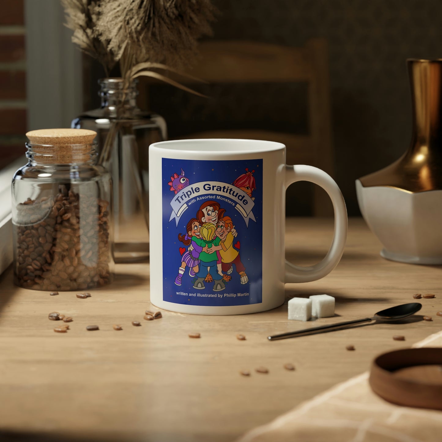 Triple Gratitude with Assorted Monsters Jumbo Mug, 20oz