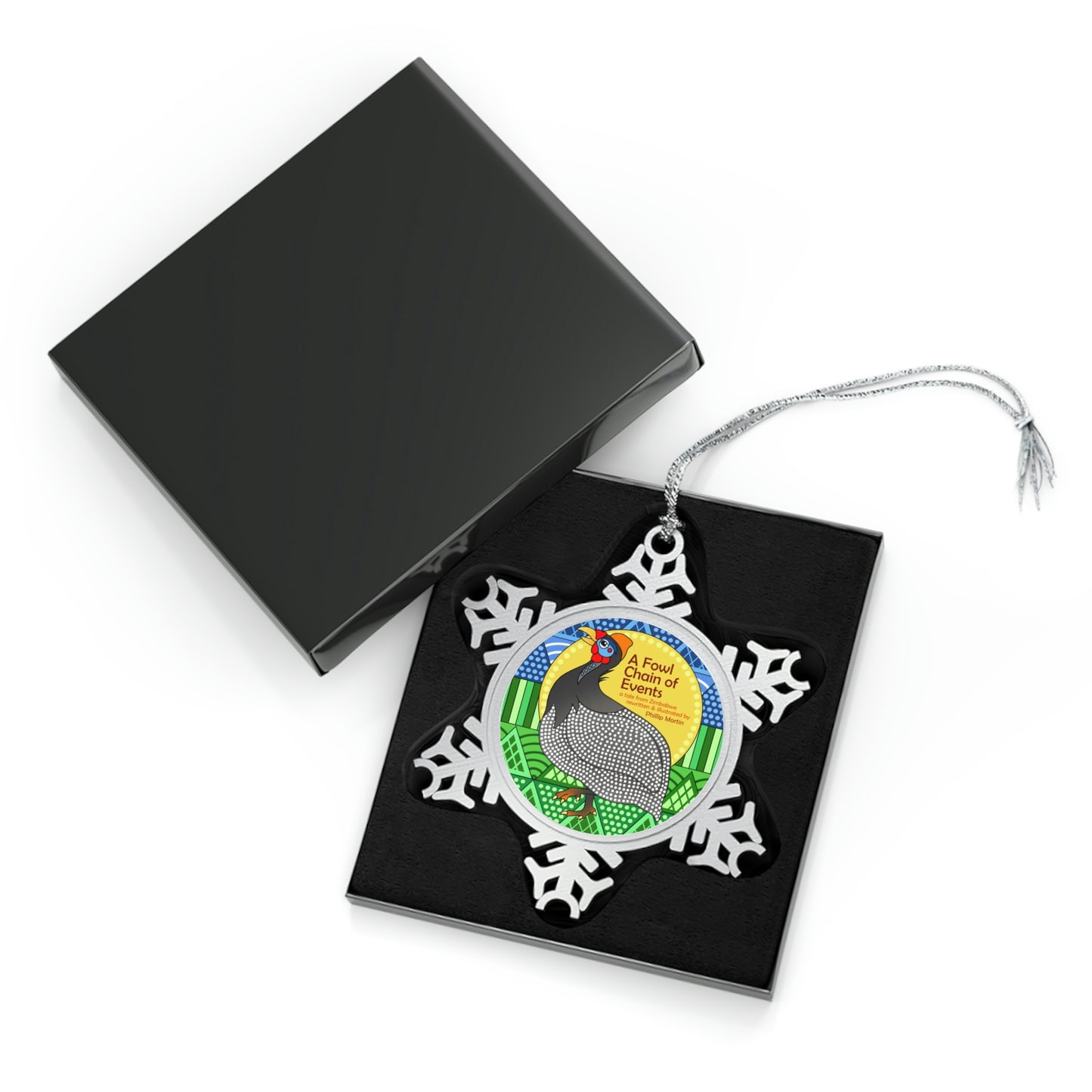 A Fowl Chain of Events Pewter Snowflake Ornament