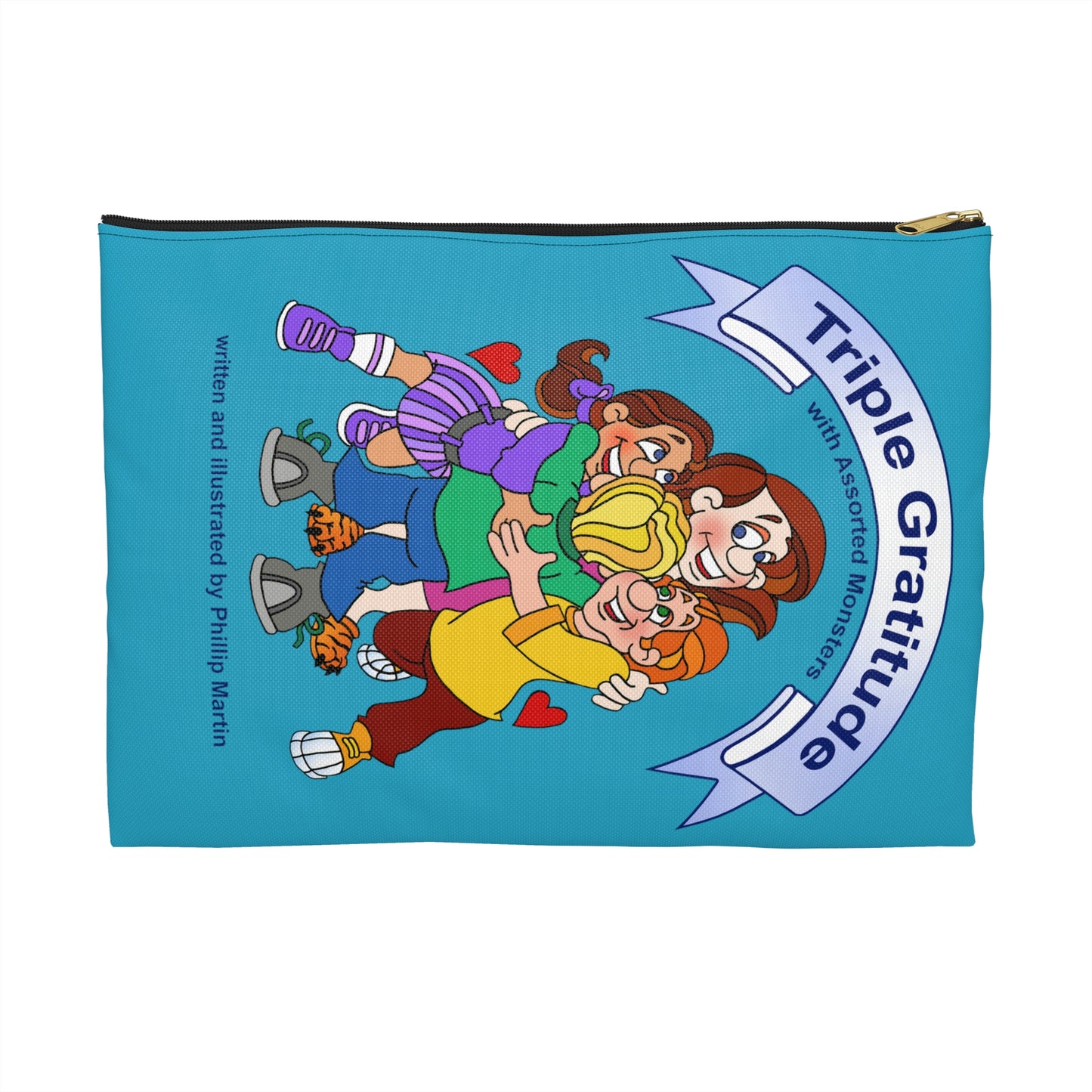 Triple Gratitude with Assorted Monsters Accessory Pouch