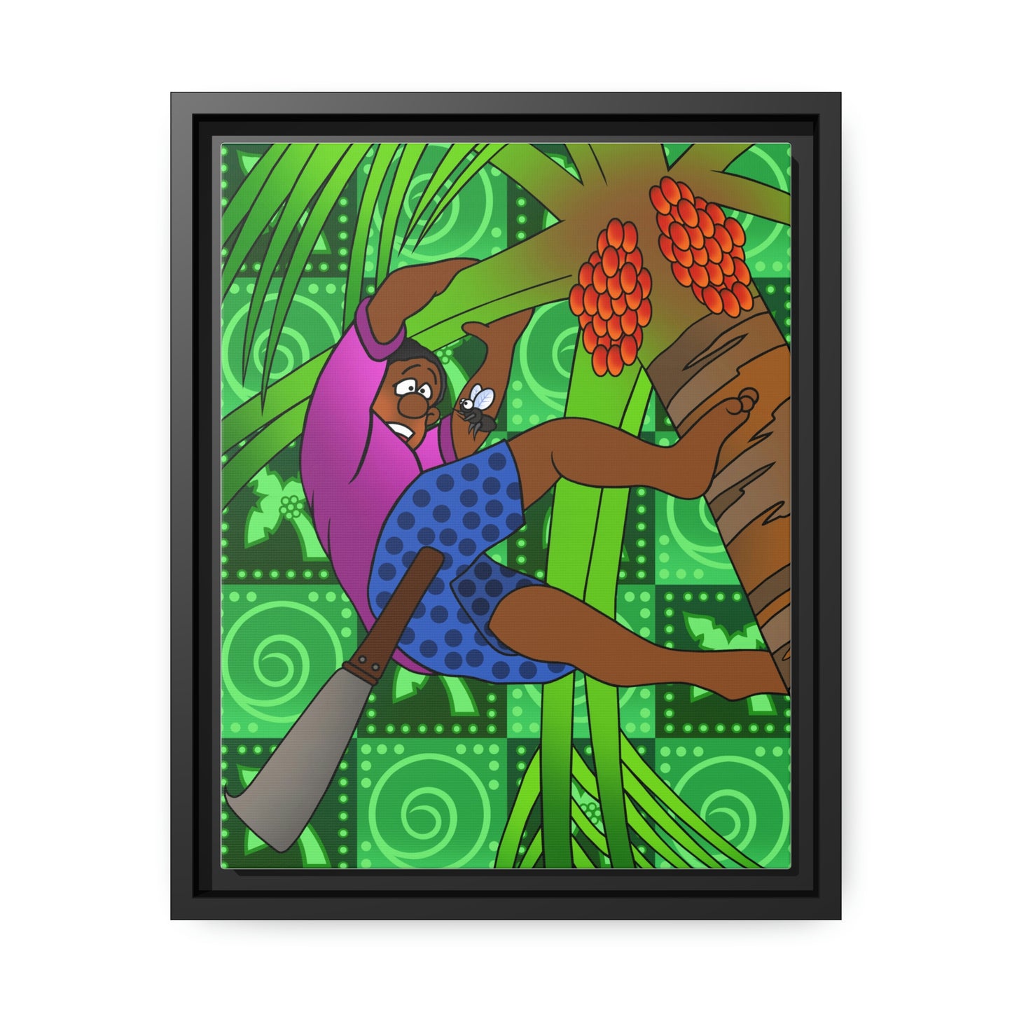 A Fowl Chain of Events! Matte Canvas, Black Frame