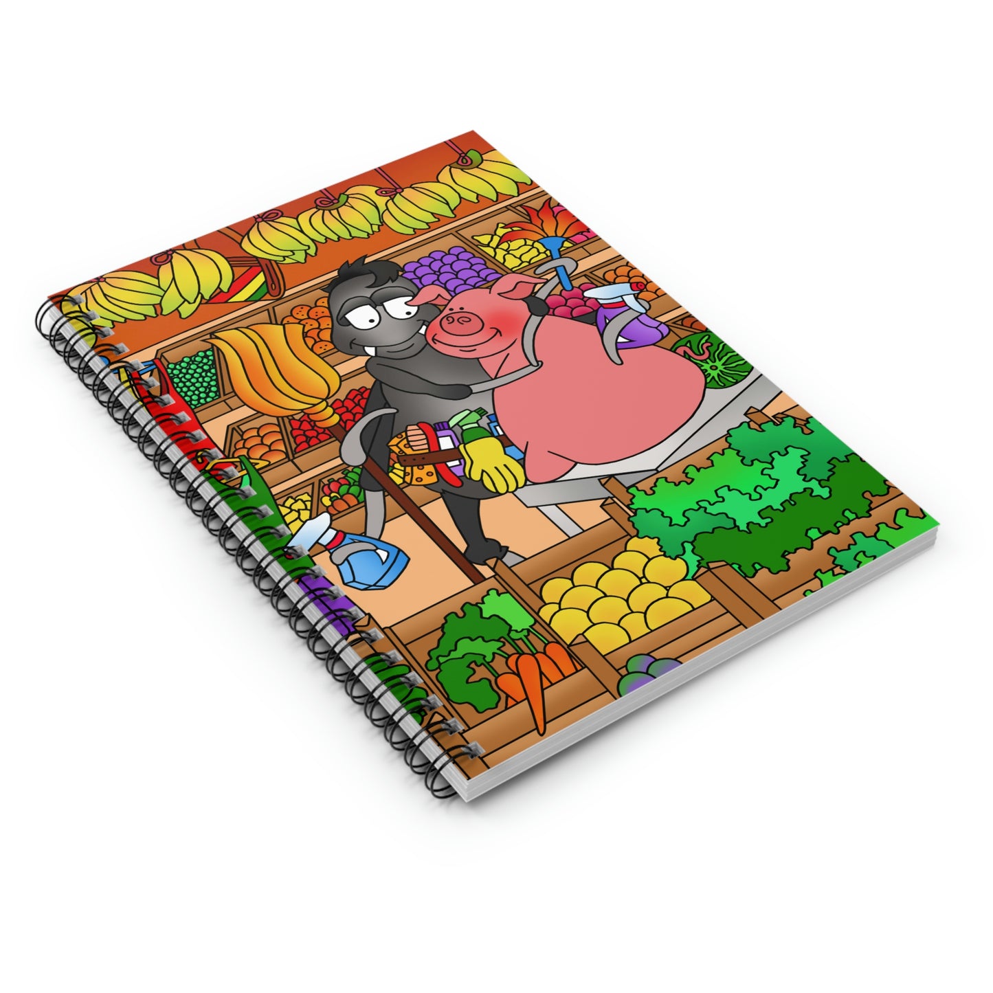 Anansi and the Market Pig Spiral Notebook - Ruled Line