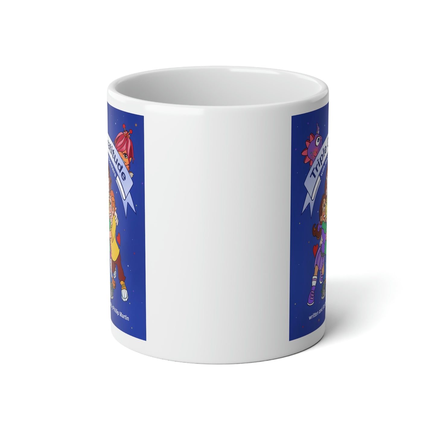 Triple Gratitude with Assorted Monsters Jumbo Mug, 20oz