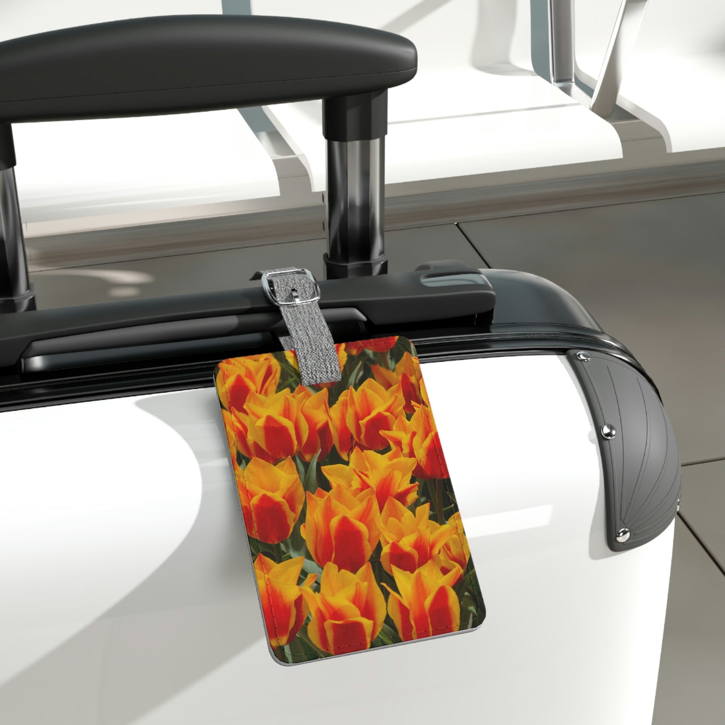 Flowers 18 Saffiano Polyester Luggage Tag, Rectangle