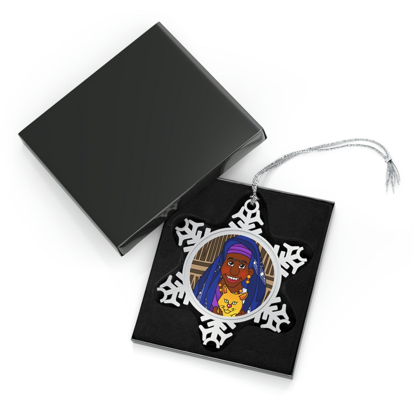 The Kitty Cat Cried Pewter Snowflake Ornament
