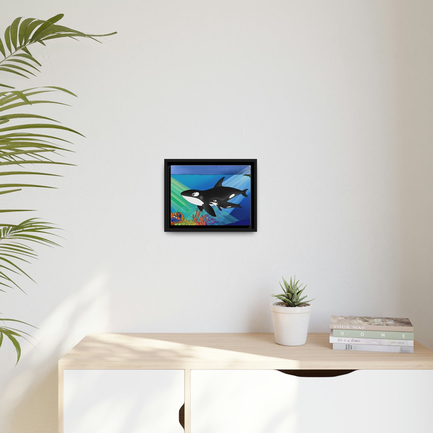 Orcas Matte Canvas, Black Frame