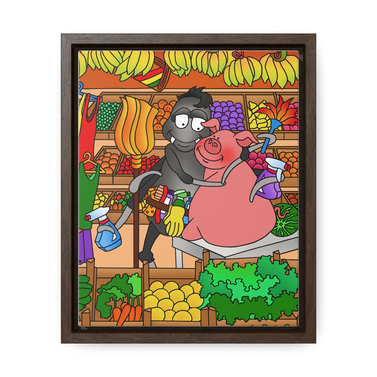 Anansi and the Market Pig Gallery Canvas Wraps, Vertical Frame