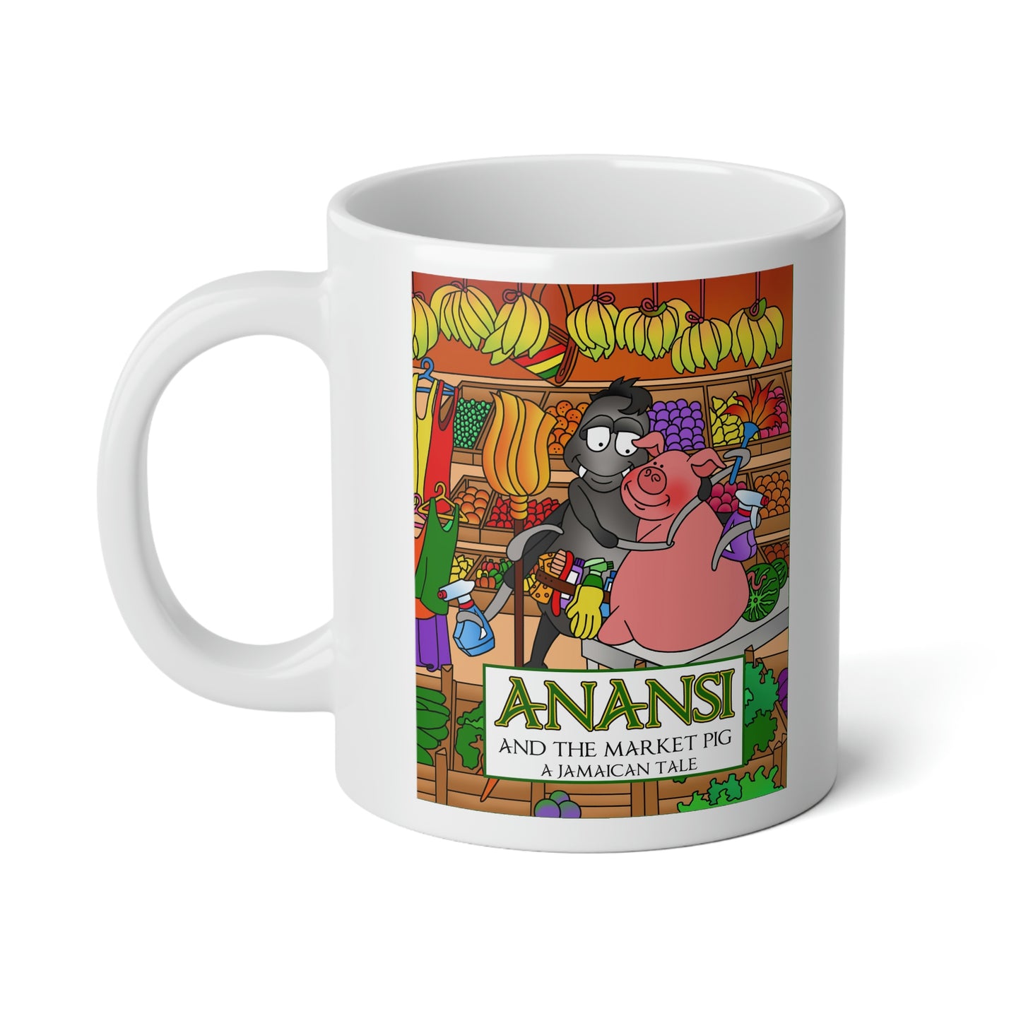 Anansi and the Market Pig Jumbo Mug, 20oz