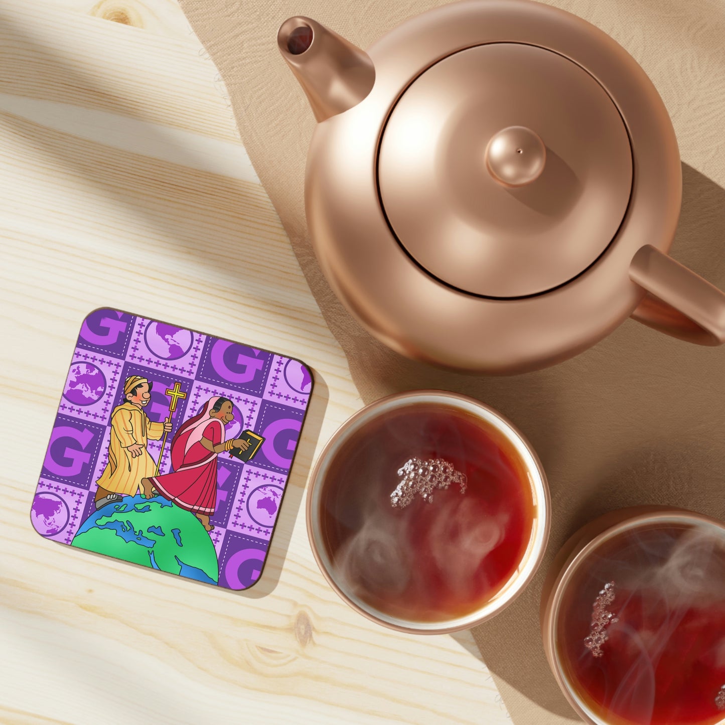 The Bible as Simple as ABC G Hardboard Back Coaster