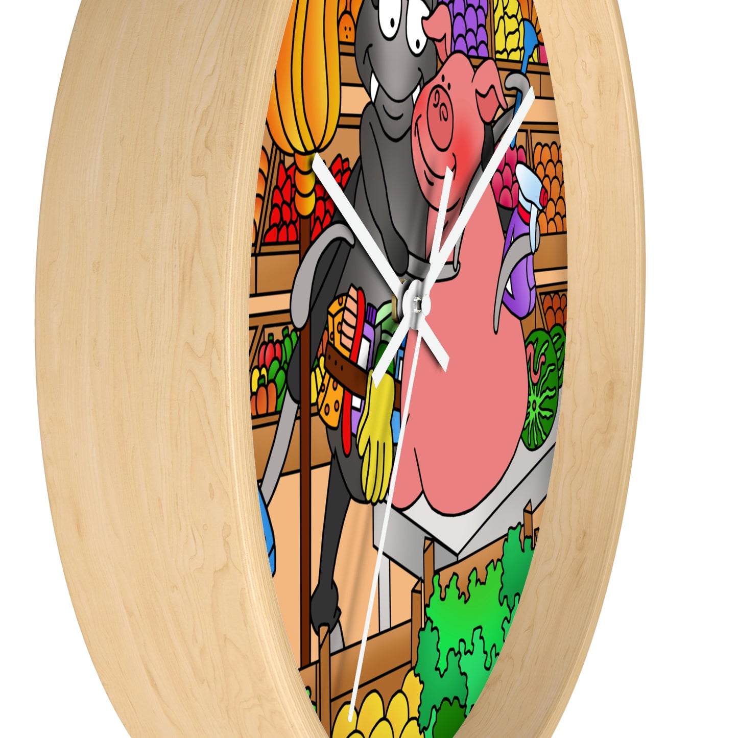 Anansi and the Market Pig Wall clock