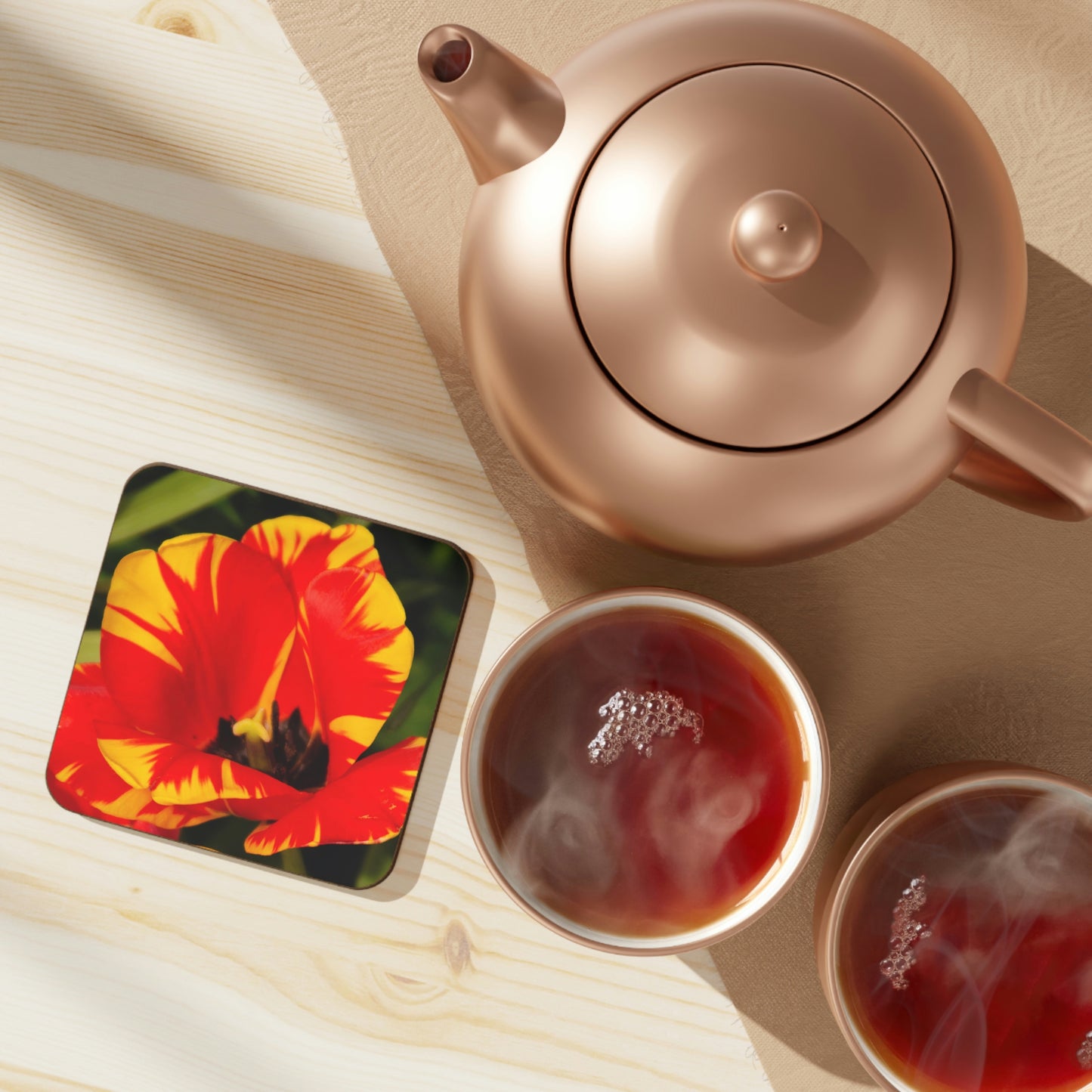 Flowers 12 Hardboard Back Coaster