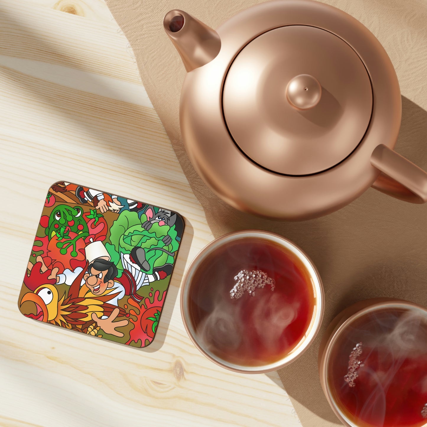 The Half Rooster! Hardboard Back Coaster