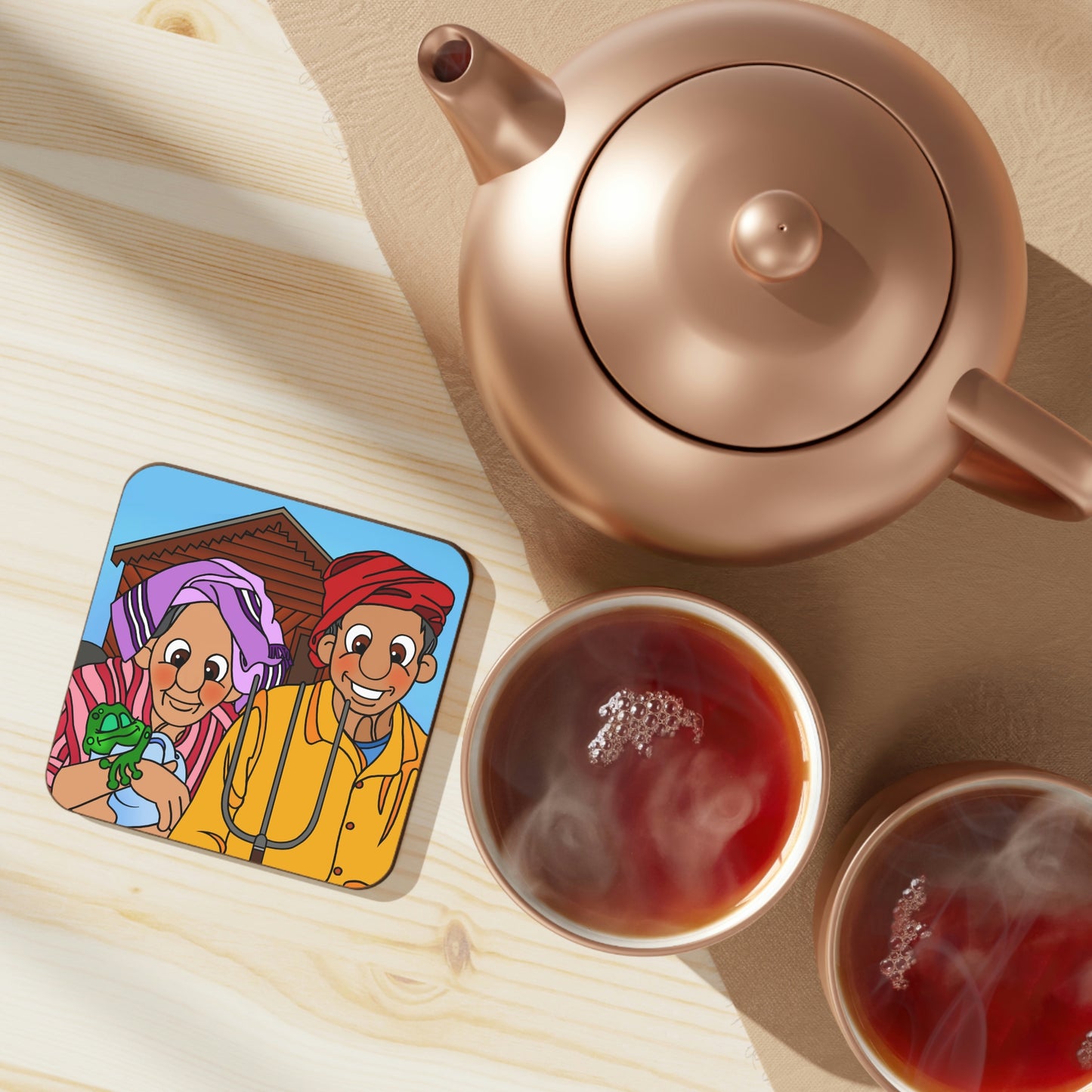 The Frog Princess Hardboard Back Coaster