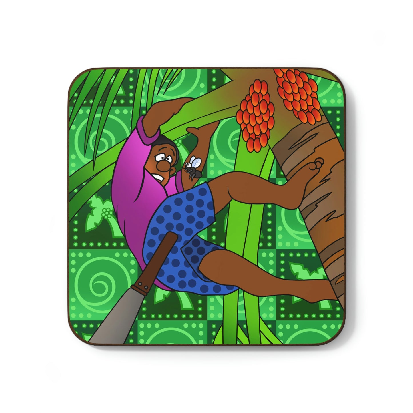 A Fowl Chain of Events! Hardboard Back Coaster