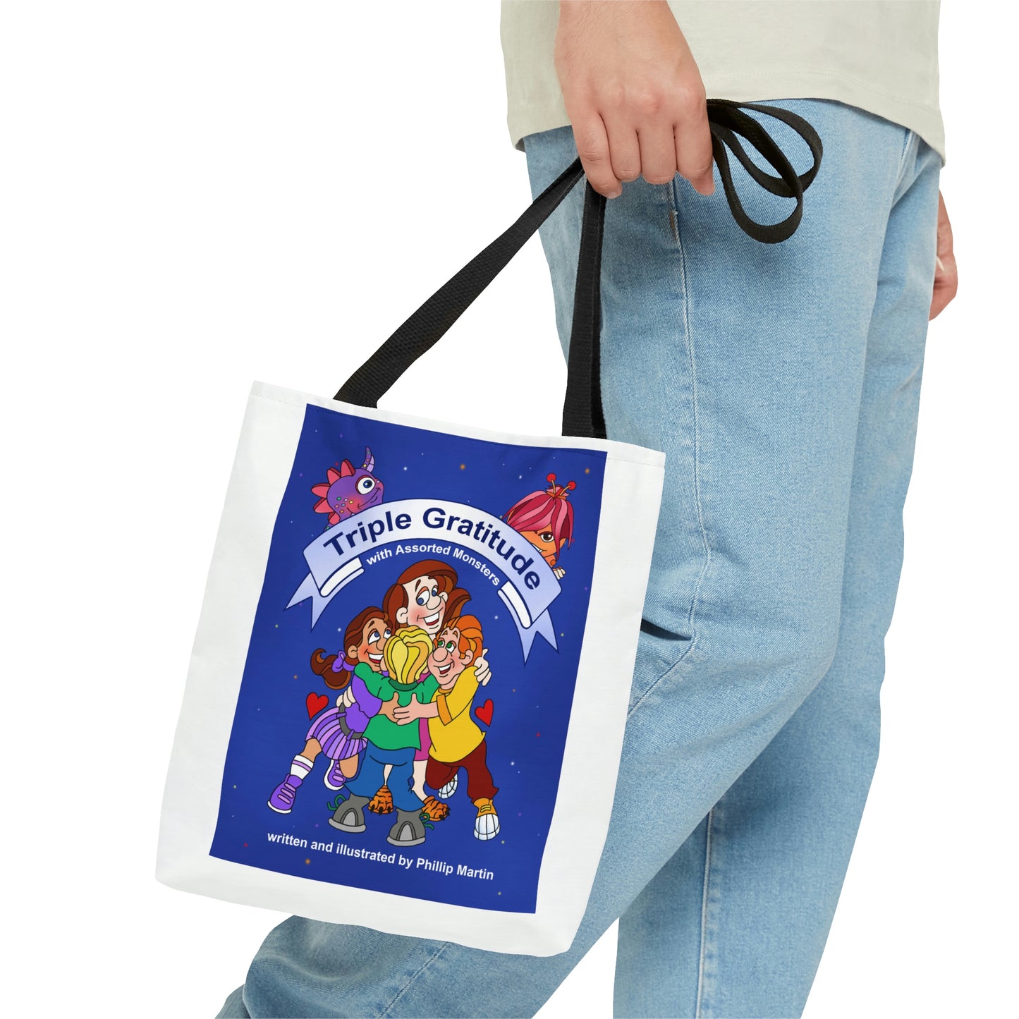 Triple Gratitude with Assorted Monsters AOP Tote Bag
