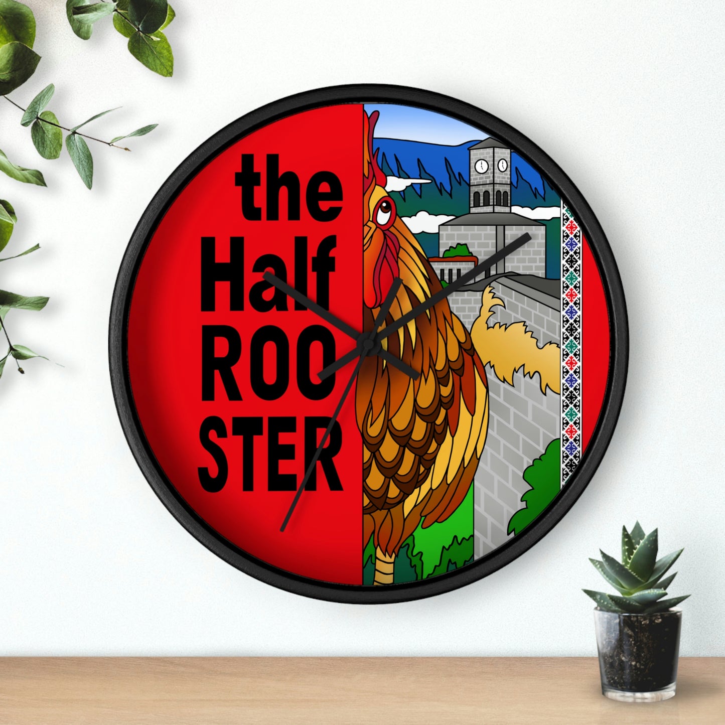 The Half Rooster Wall clock