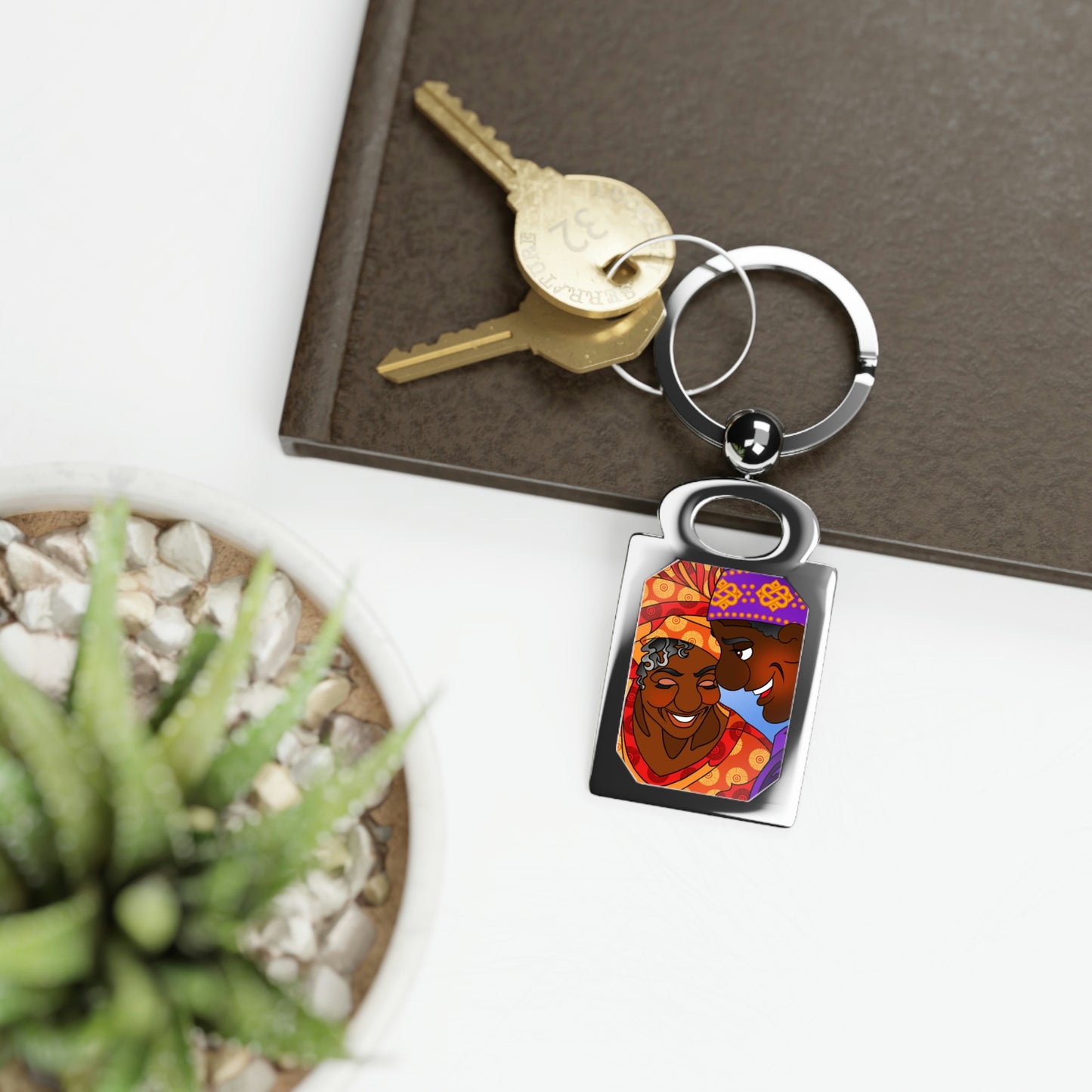 The Paramount Chief and One Wise Woman Rectangle Photo Keyring