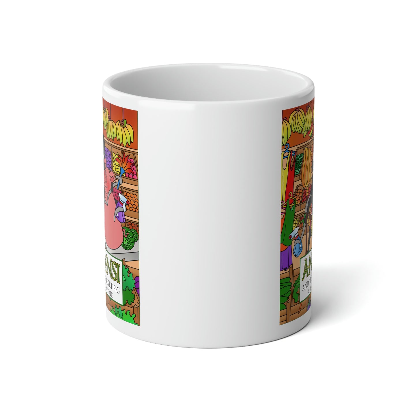 Anansi and the Market Pig Jumbo Mug, 20oz