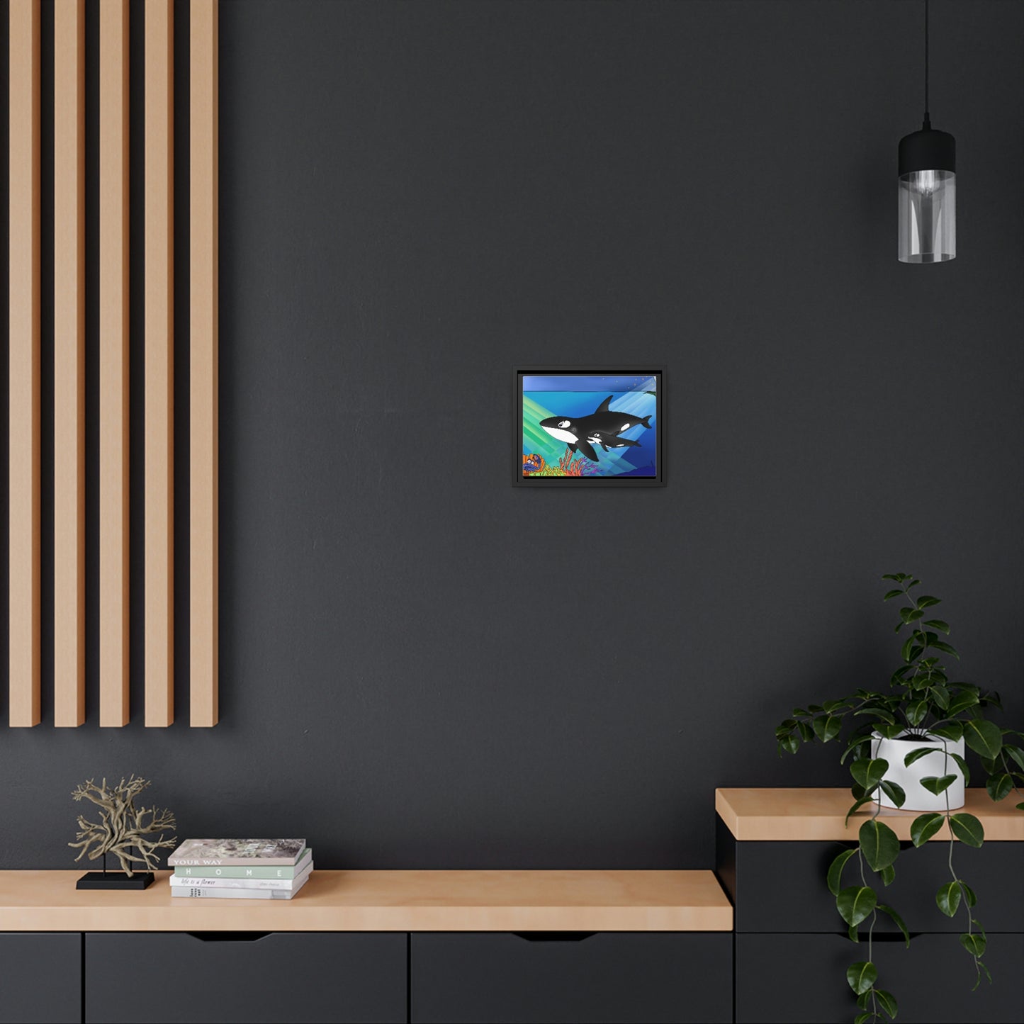 Orcas Matte Canvas, Black Frame