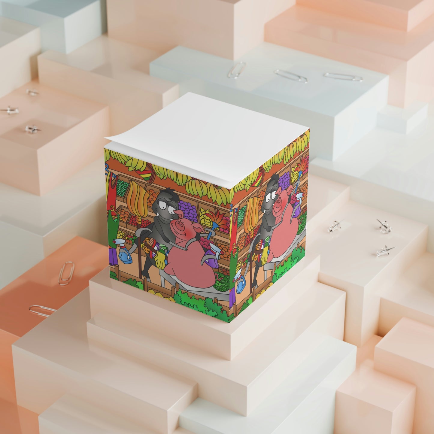 Anansi and the Market Pig Note Cube