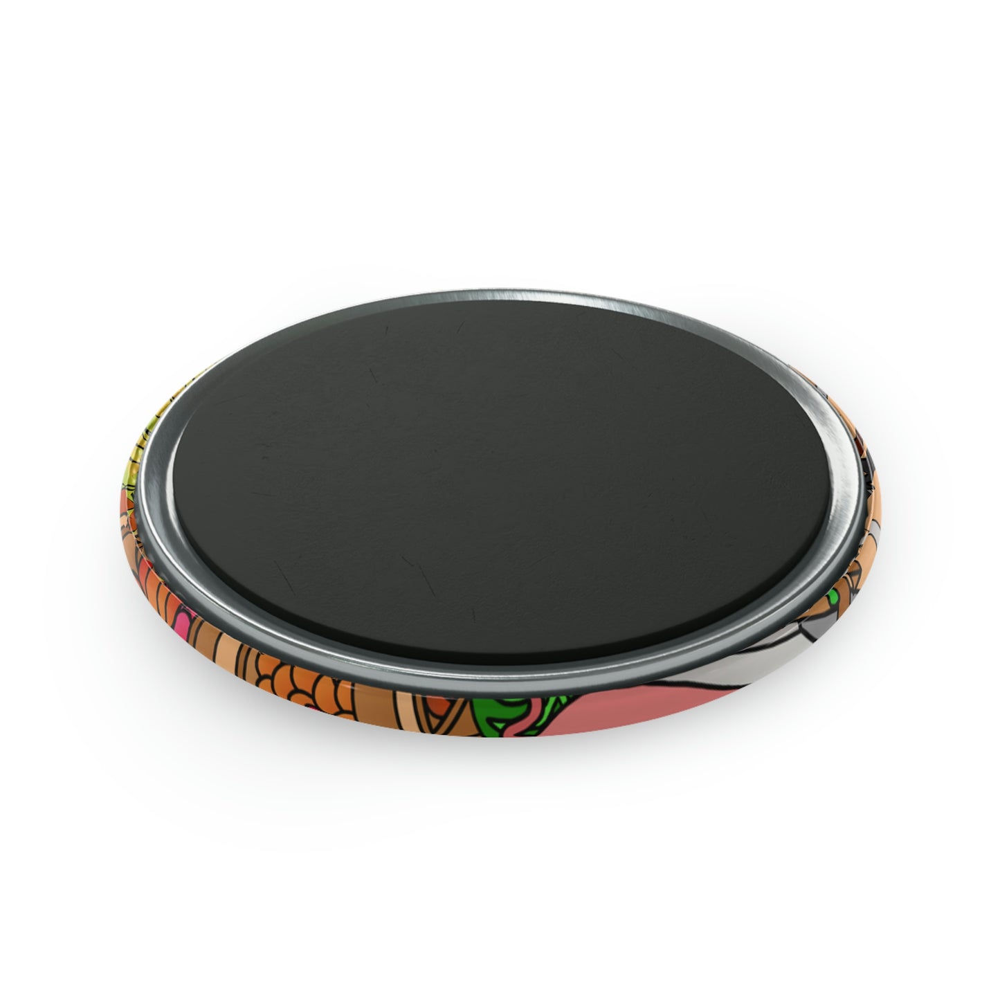Anansi and the Market Pig Button Magnet, Round (1 & 10 pcs)