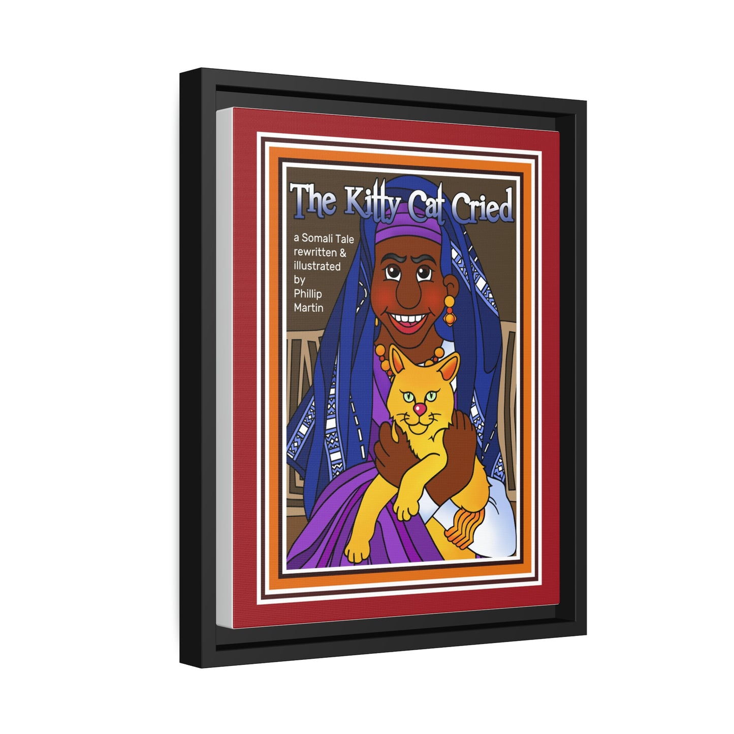 The Kitty Cat Cried Matte Canvas, Black Frame