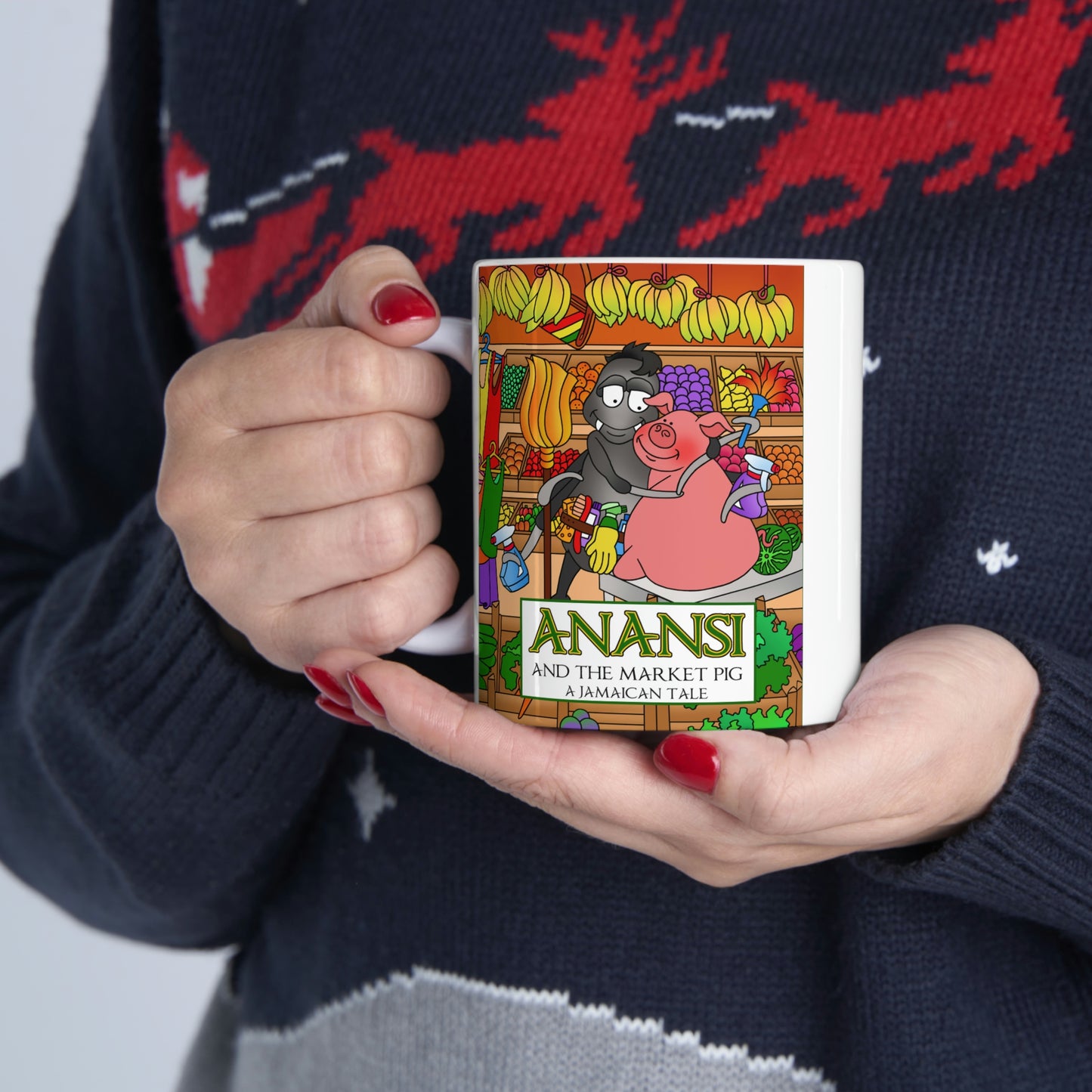 Anansi and the Market Pig Ceramic Mug 11oz