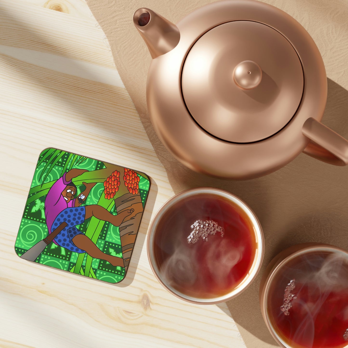 A Fowl Chain of Events! Hardboard Back Coaster