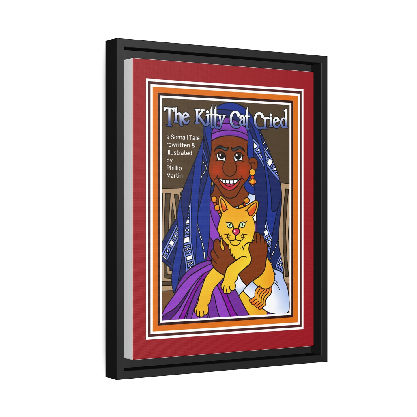 The Kitty Cat Cried Matte Canvas, Black Frame