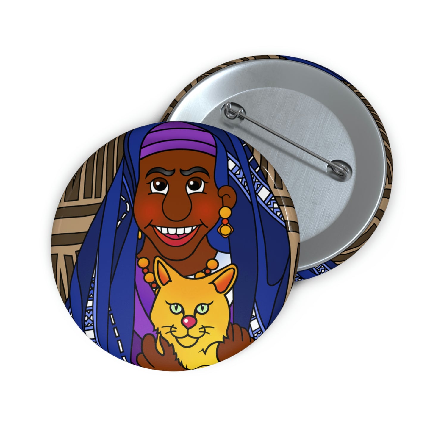 The Kitty Cat Cried Custom Pin Buttons