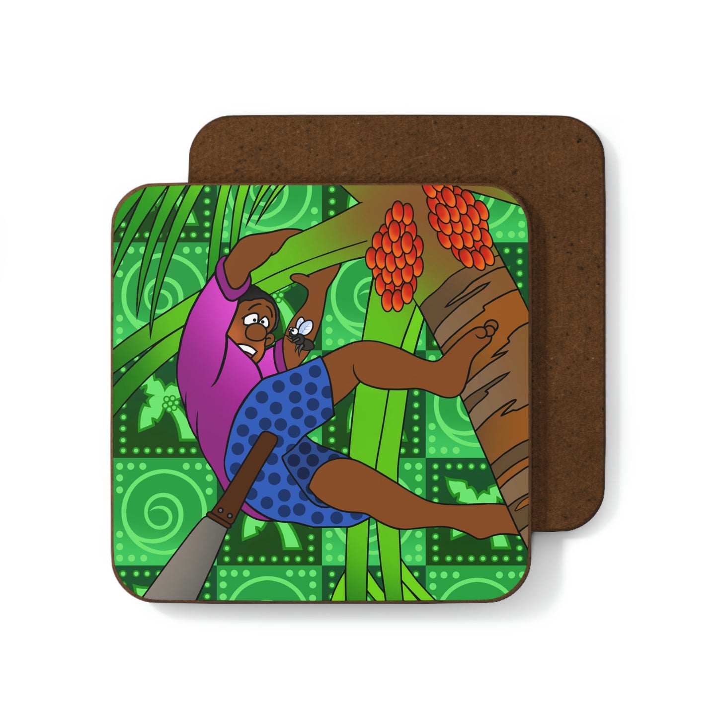 A Fowl Chain of Events! Hardboard Back Coaster