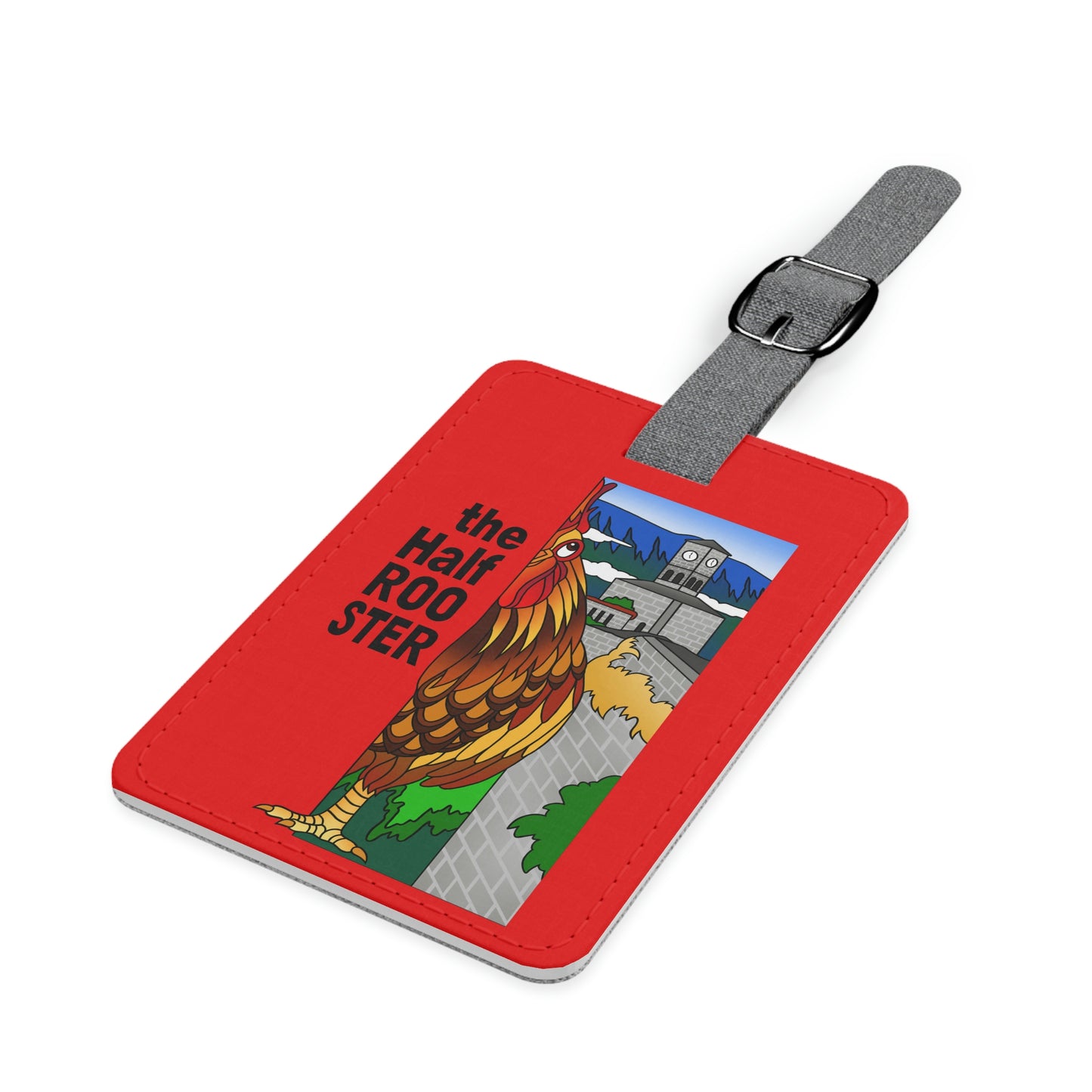 The Half Rooster Saffiano Polyester Luggage Tag, Rectangle