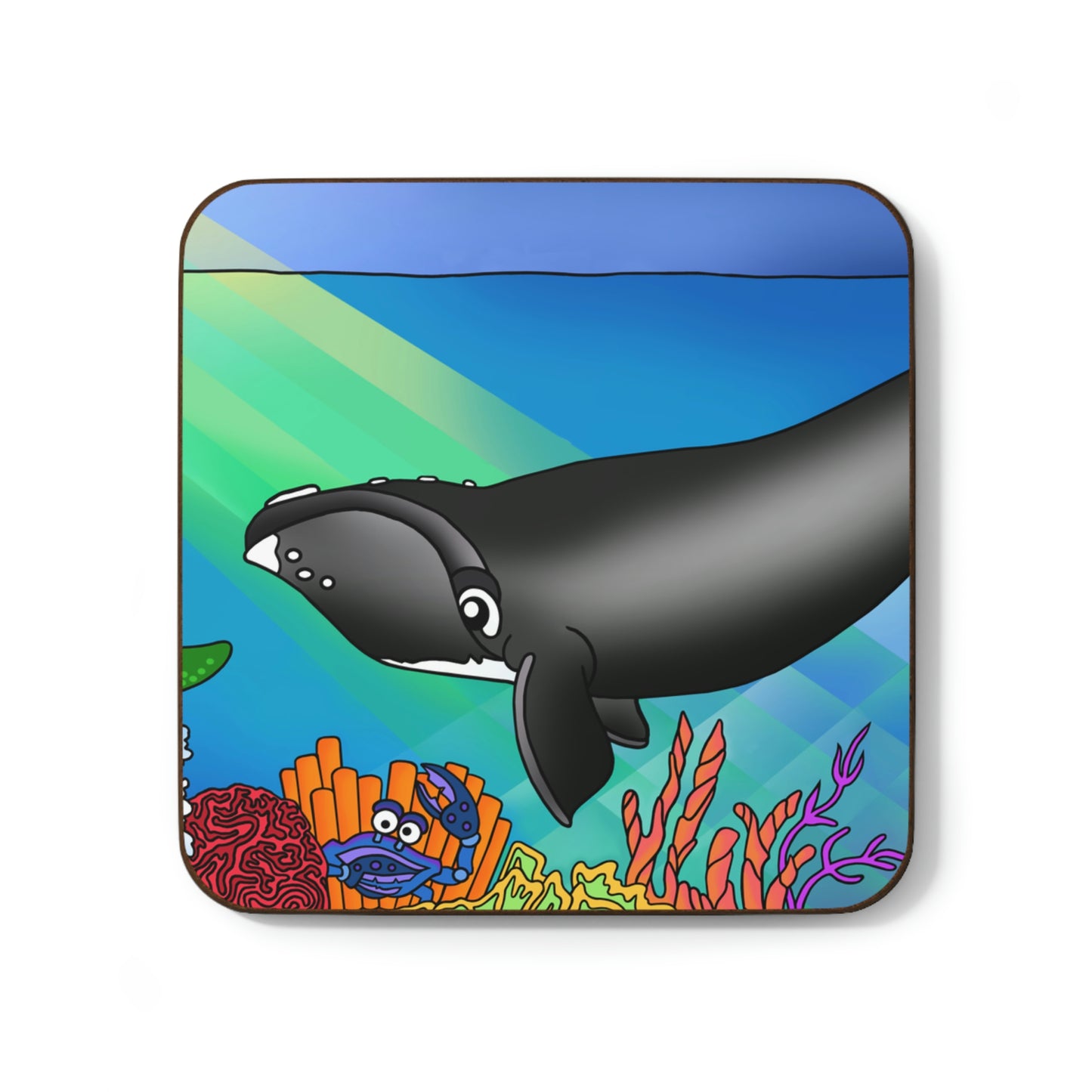 Gray Whale Hardboard Back Coaster