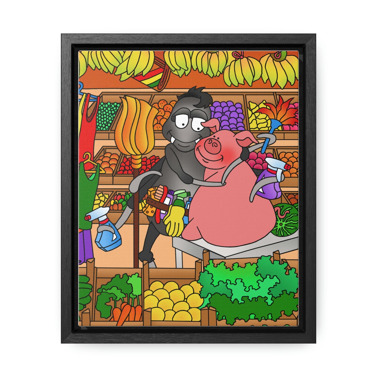 Anansi and the Market Pig Gallery Canvas Wraps, Vertical Frame