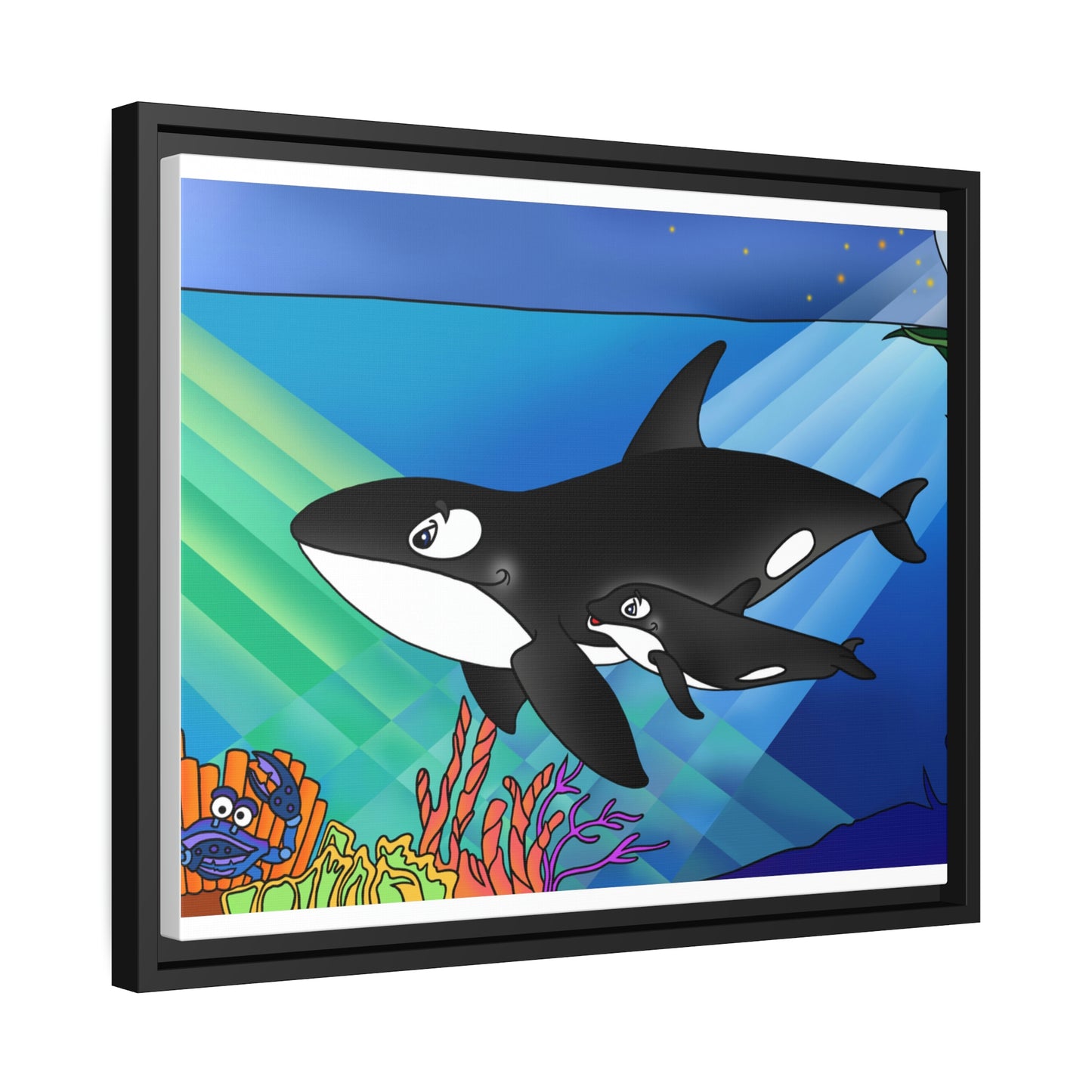 Orcas Matte Canvas, Black Frame