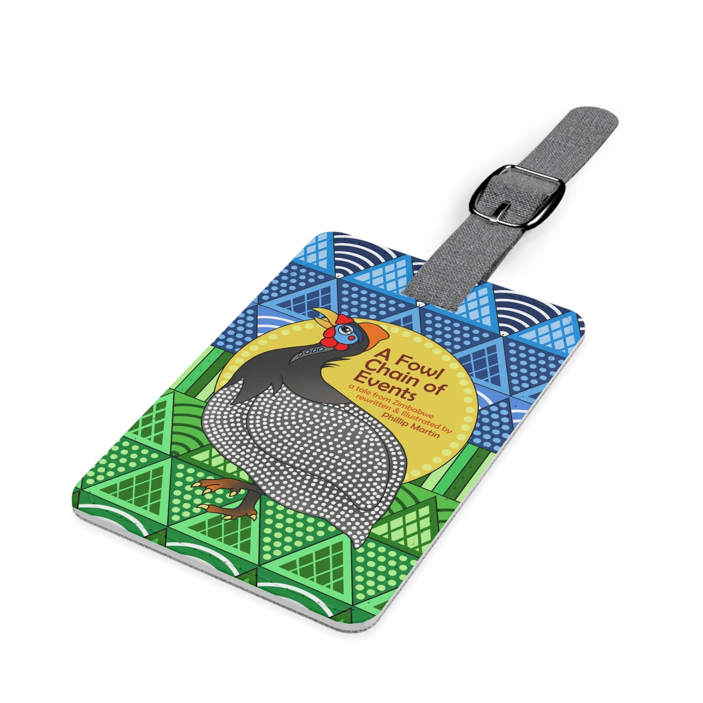 A Fowl Chain of Events Saffiano Polyester Luggage Tag, Rectangle