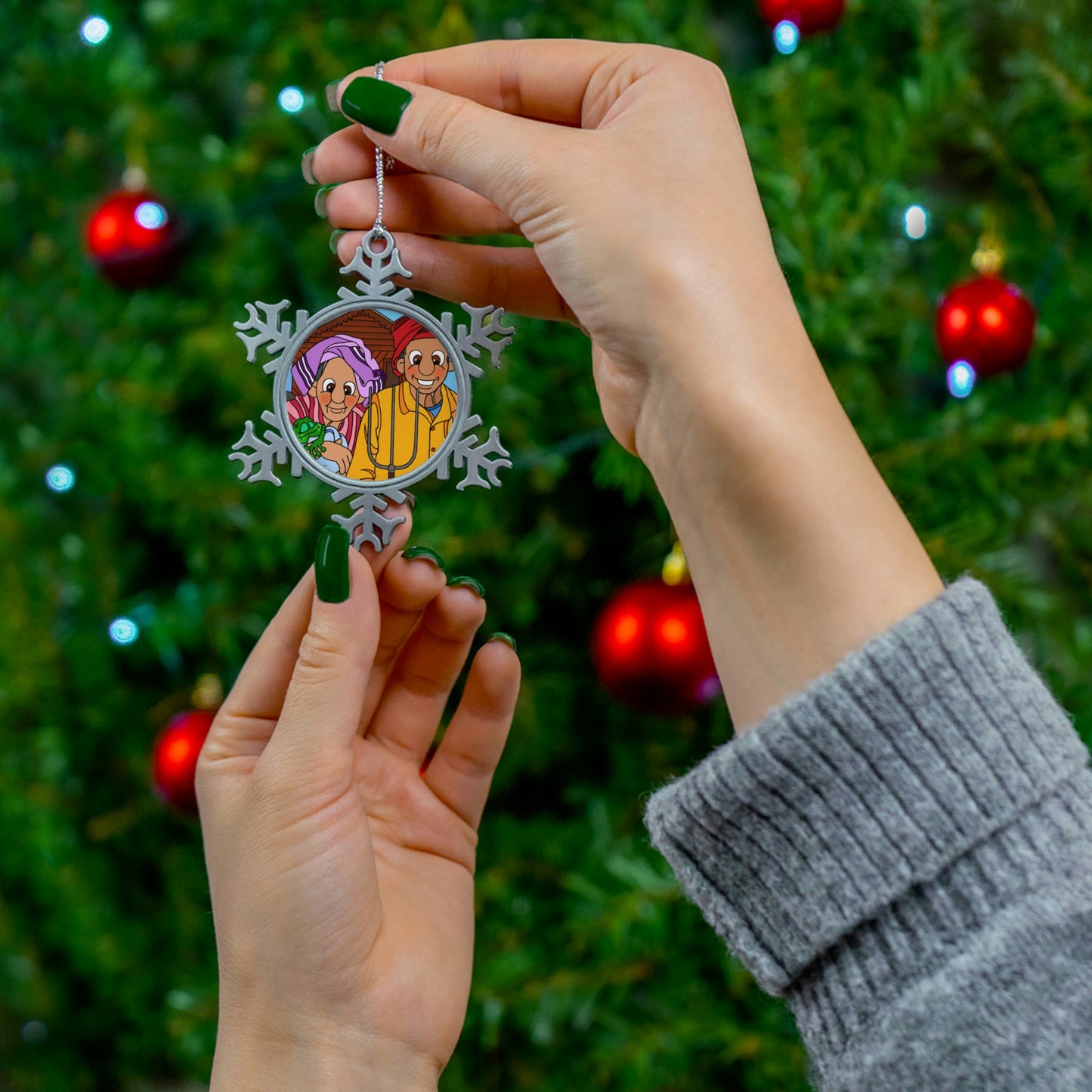 The Frog Princess Pewter Snowflake Ornament