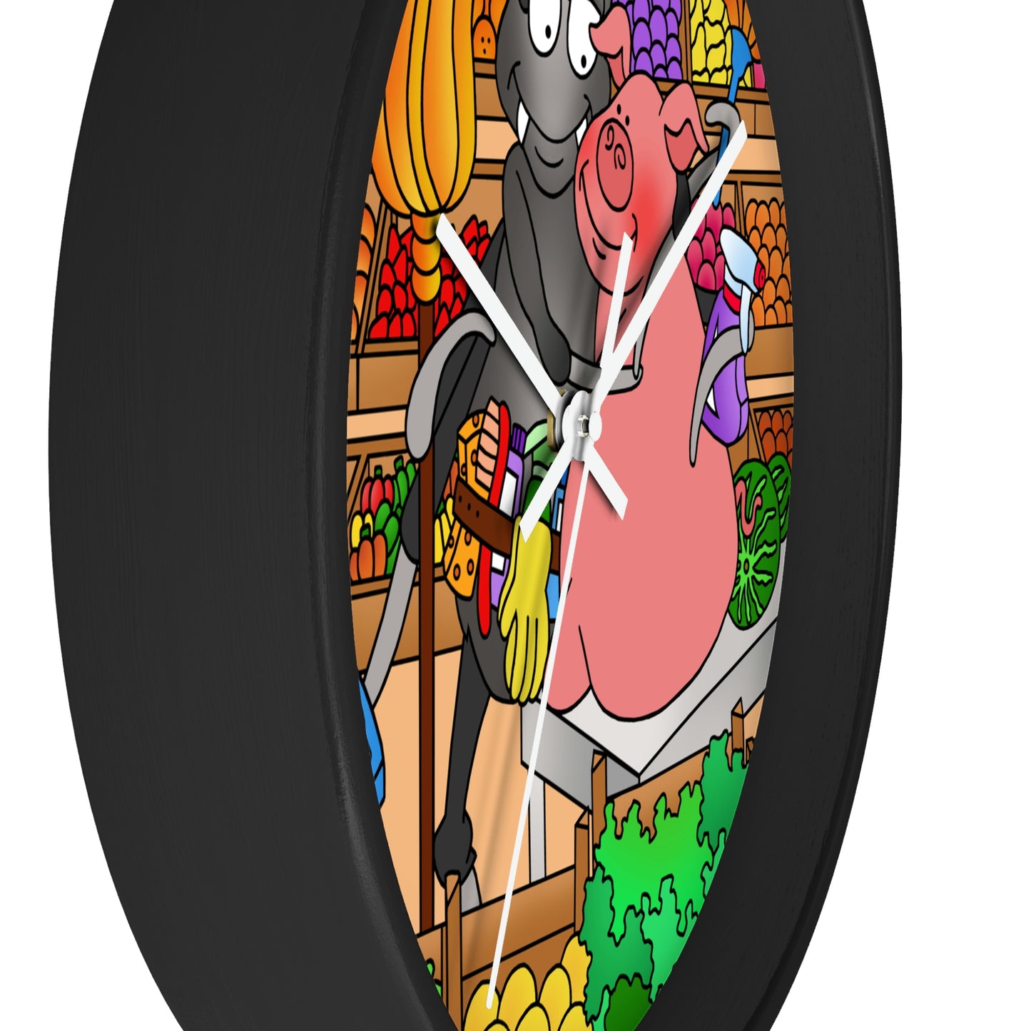 Anansi and the Market Pig Wall clock