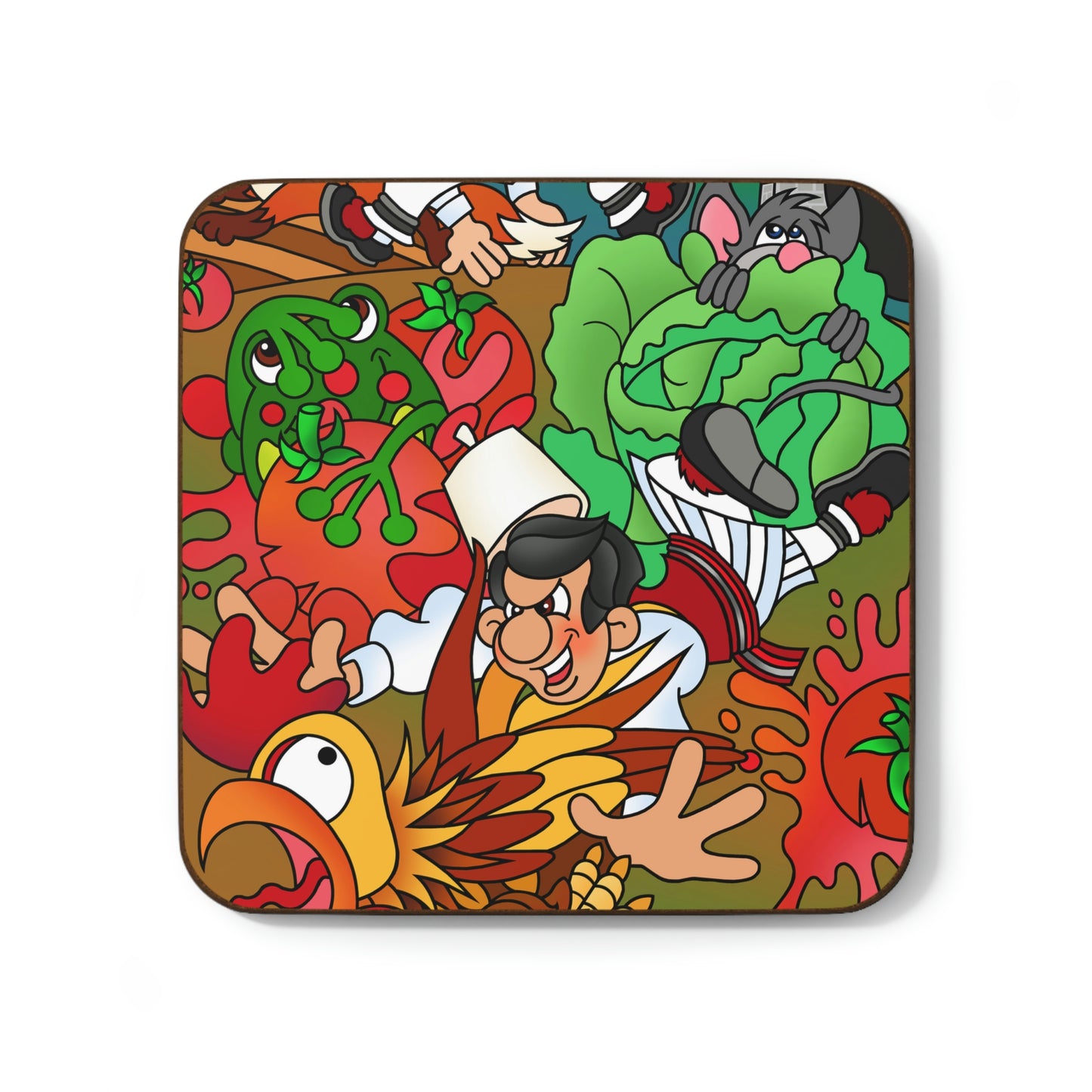 The Half Rooster! Hardboard Back Coaster