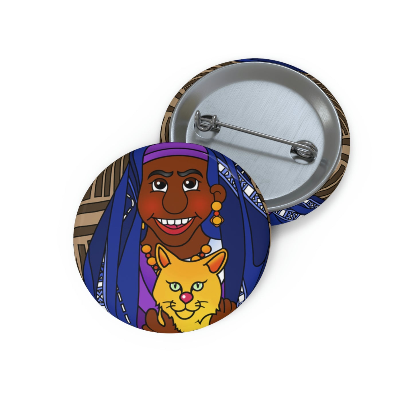 The Kitty Cat Cried Custom Pin Buttons