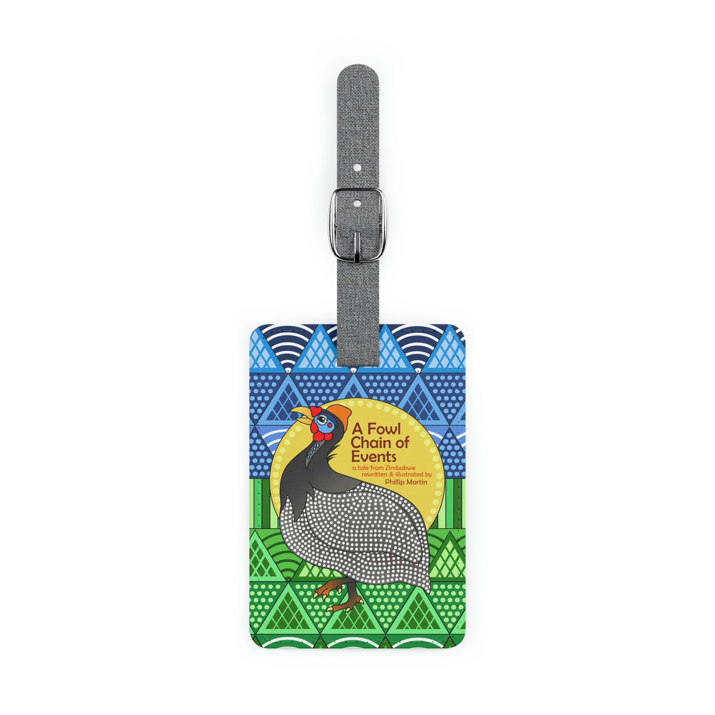 A Fowl Chain of Events Saffiano Polyester Luggage Tag, Rectangle