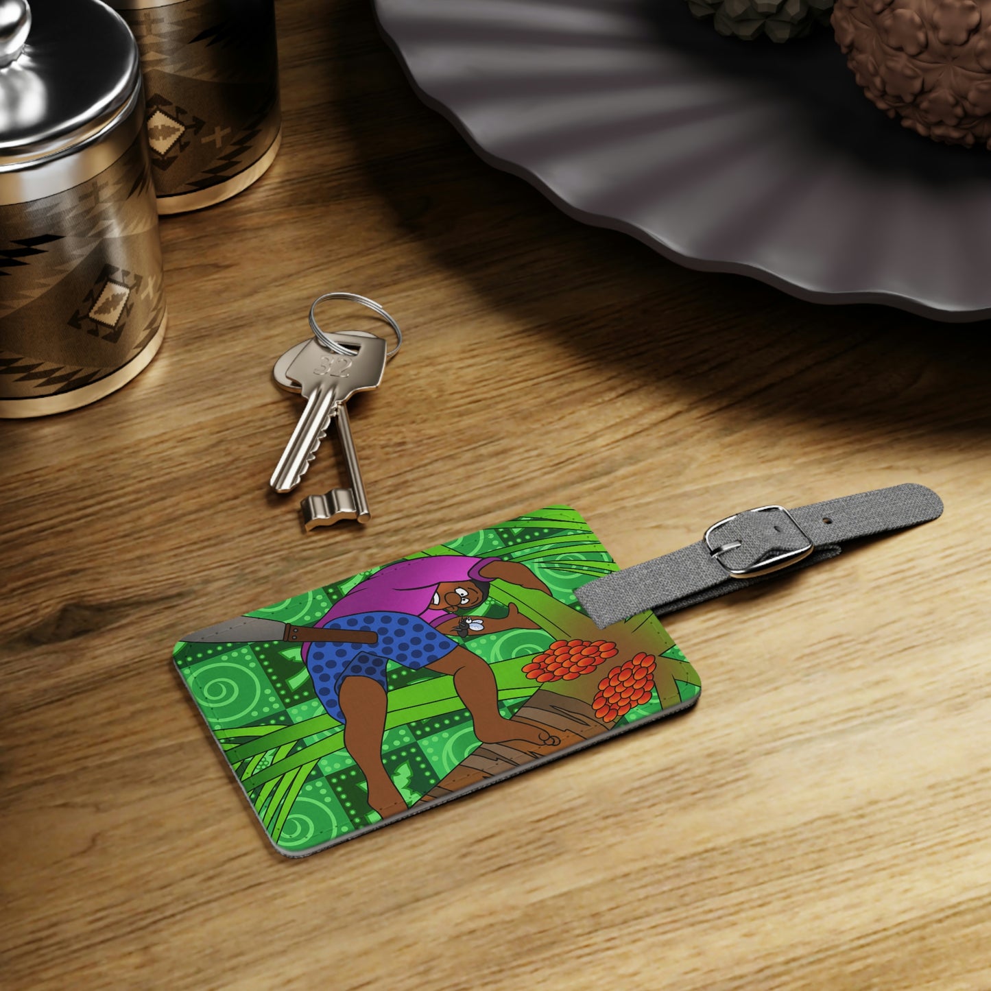 A Fowl Chain of Events! Saffiano Polyester Luggage Tag, Rectangle