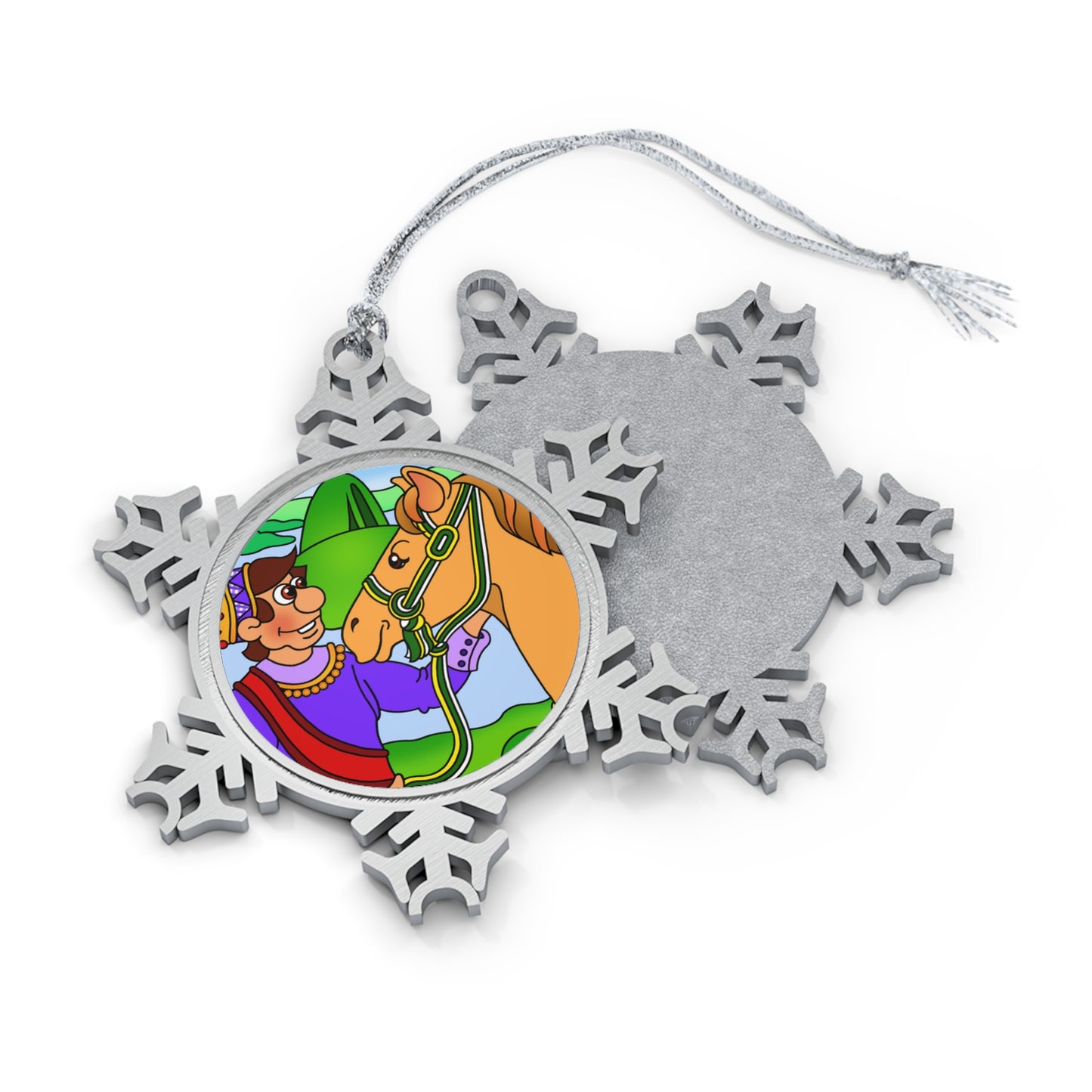 Missing a Few Jewels a Pewter Snowflake Ornament
