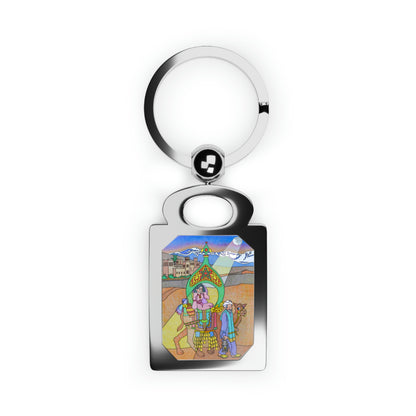 The Stone at the Door! Rectangle Photo Keyring