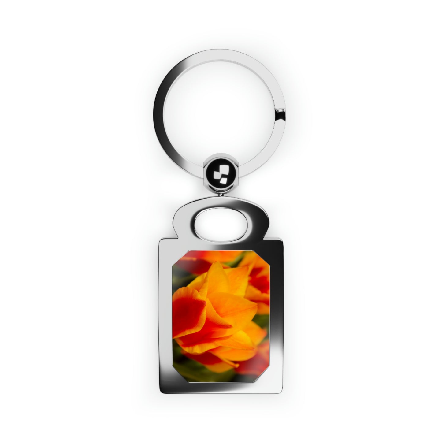 Flowers 13 Rectangle Photo Keyring