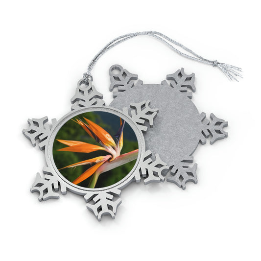 Flowers 26 Pewter Snowflake Ornament